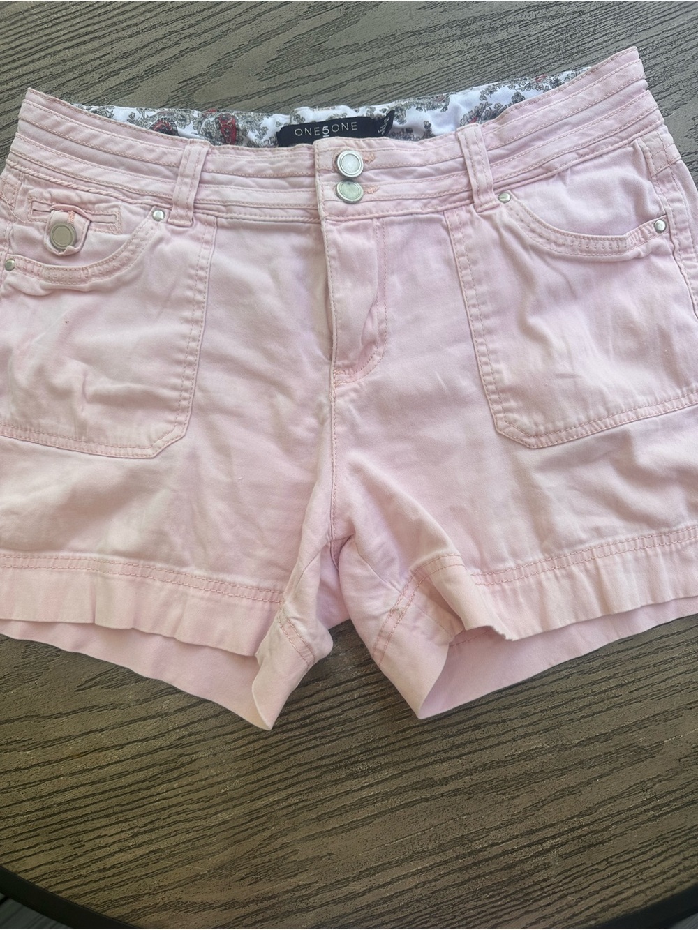 One 5 One Women's Light Pink Cotton Shorts Size 8